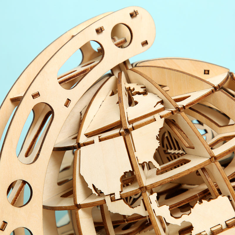 Rotatable Globe 3D Mechanical Wooden Puzzle