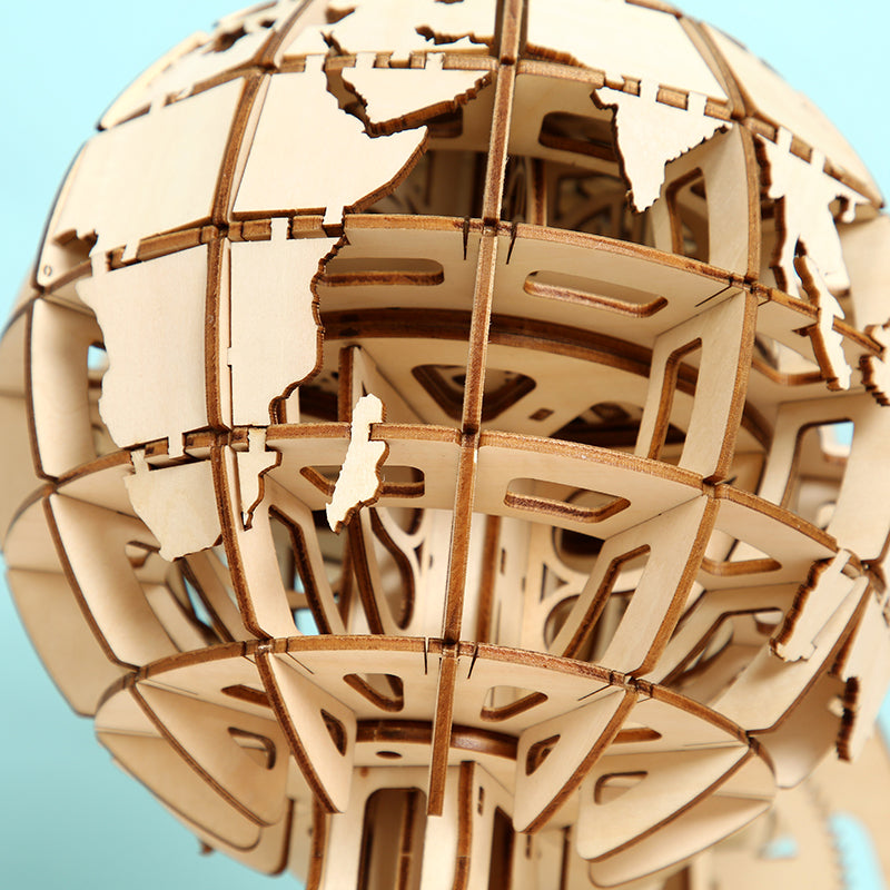 Rotatable Globe 3D Mechanical Wooden Puzzle