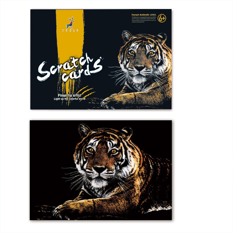 Tiger Scratch Painting Paper Set Large