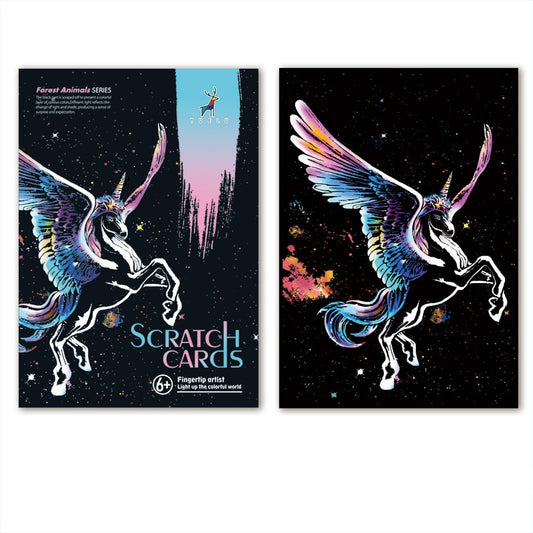 Unicorn Scratch Painting Paper Set Large