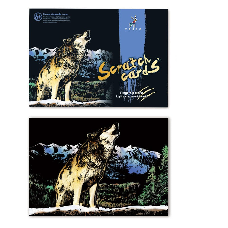 Wolf Scratch Painting Paper Set Large