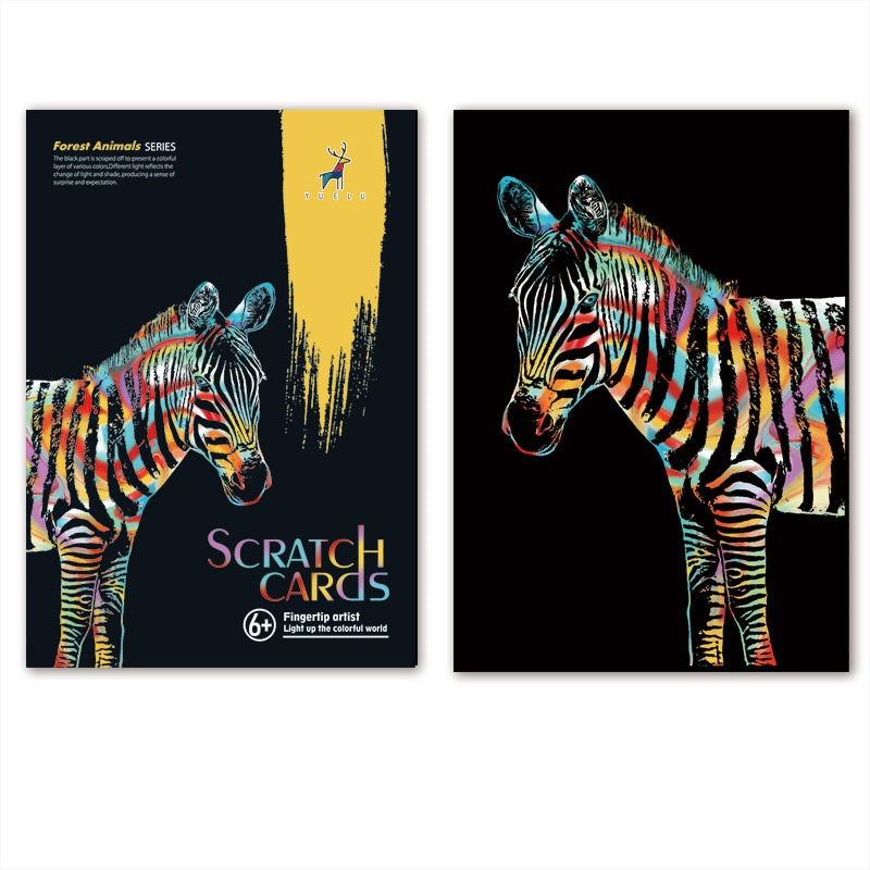 Zebra Scratch Painting Paper Set Large – Puzzleit